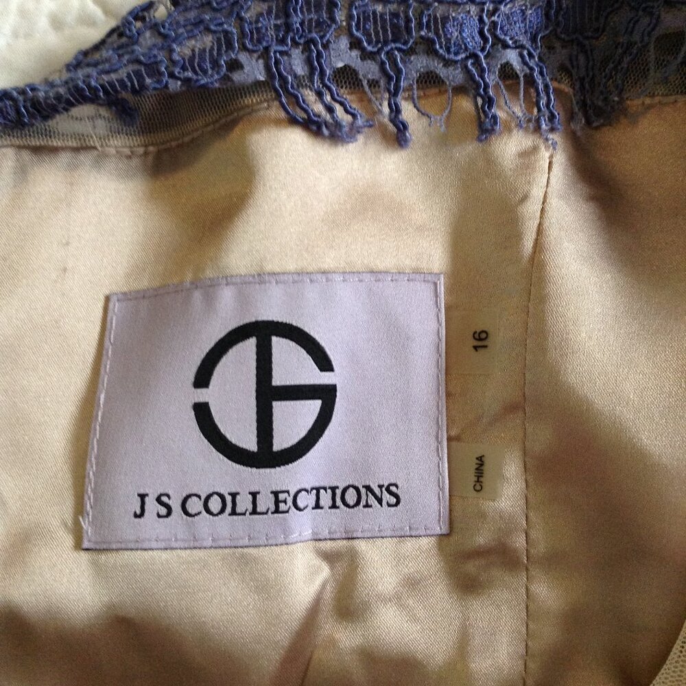 NWT JS Group Gown, 16, Lacy, Perfect Mother of Bride or Groom, Periwinkle, Glam - Picture 3 of 7